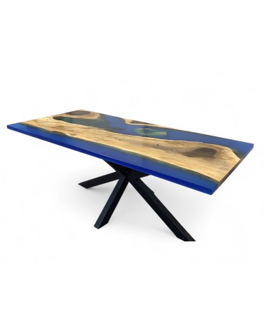Table en bois précieux et résine 180 cm - modèle Fogo
