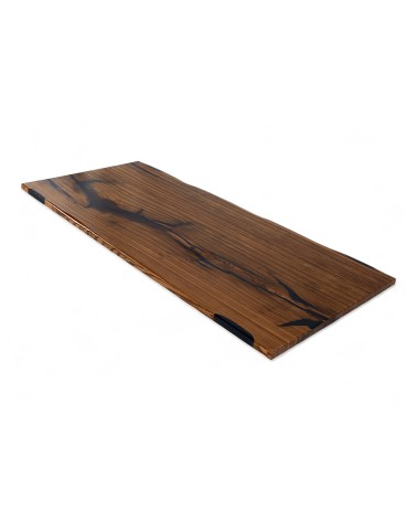 Table en bois et résine noire 225 cm - modèle Pemba