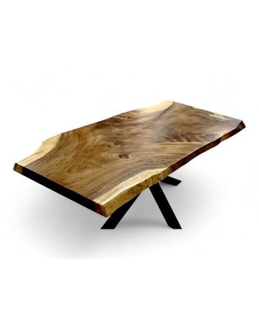 Table à dîner en bois de Suar massif 209 cm - modèle Constellation