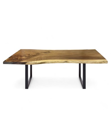 Table en bois de Suar et résine noire 204 cm - modèle Comore