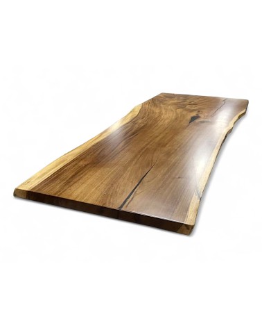Table en bois de Suar et résine noire 204 cm - modèle Comore