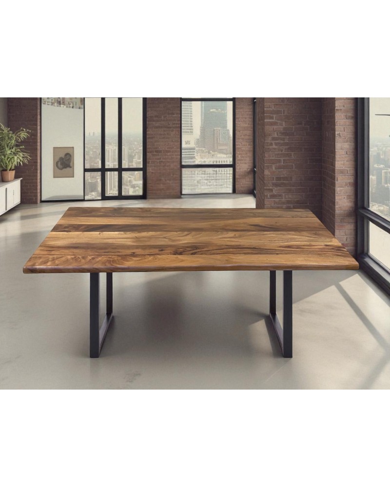 Table  bois naturel 200 cm avec pieds U - modèle Cassiopée