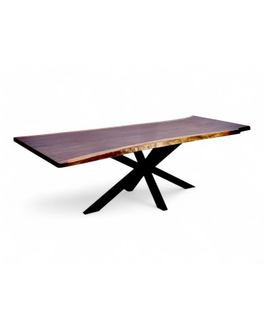 Table pour le repas en bois exotique 249 cm - modèle Cornaline