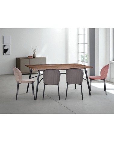 Table à dîner en bois et métal 200 cm - modèle Camilla