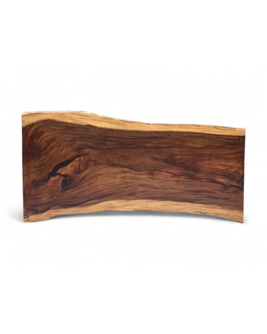 Table en bois de suar avec des incrustations de résine noire 200 cm - modèle Kabele