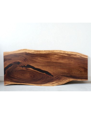 Table à dîner en bois de Suar massif et résine 218 cm - modèle Ischia