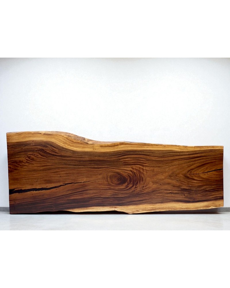Table en bois et incursion de résine fumée 254 cm - modèle Mers du Sud