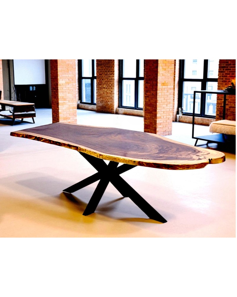 Table arrondie en bois solide de Suar 240 cm - modèle Tonga
