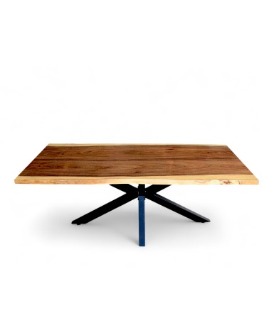 Table bois massif naturel 200 cm - modèle Hématite