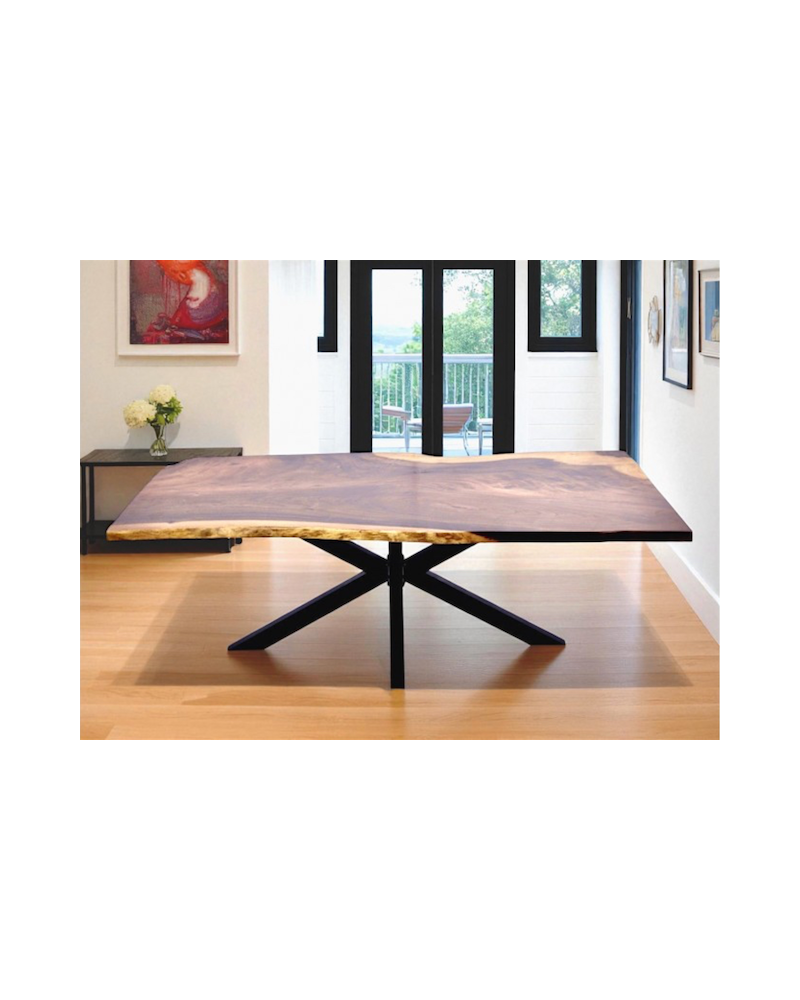 Table en bois de Suar pour le repas 213 cm - modèle Oeil de chat