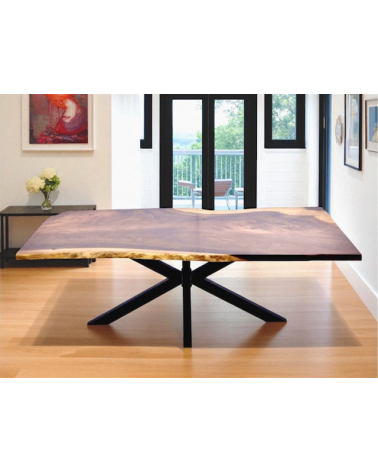 Table en bois de Suar pour le repas 213 cm - modèle Oeil de chat