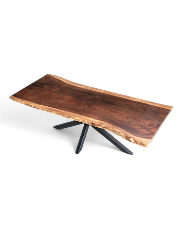 Table bois brut naturel Suar 230 cm - modèle Alexandrite