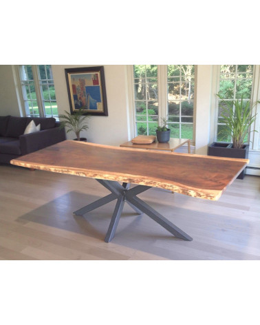 Table bois brut naturel Suar 230 cm - modèle Alexandrite
