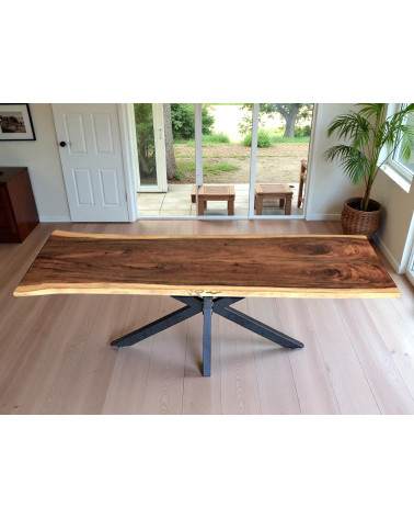 Table bois massif naturel 10 personnes - modèle Azurite