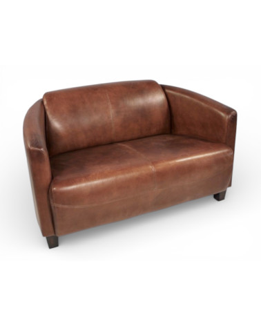 Clubsofa aus braunem Leder Modell Bryan