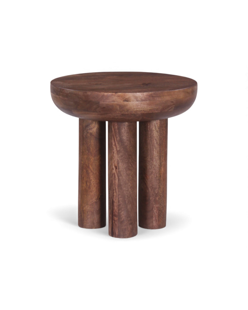 Table d’appoint design Ravi en bois massif de manguier – Cazadeco