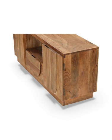 Detailansicht des TV-Möbels aus massivem Akazienholz – Anand