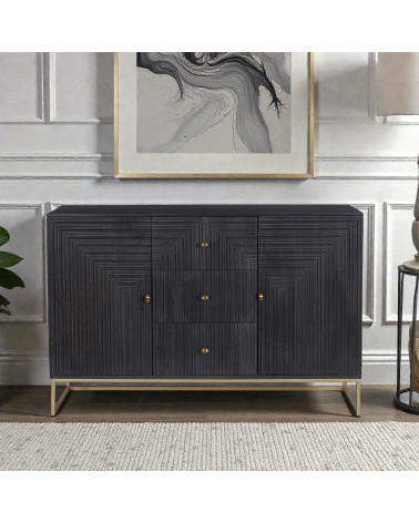 Schwarze Kommode Vikram von Cazadeco in stilvollem Wohnambiente
