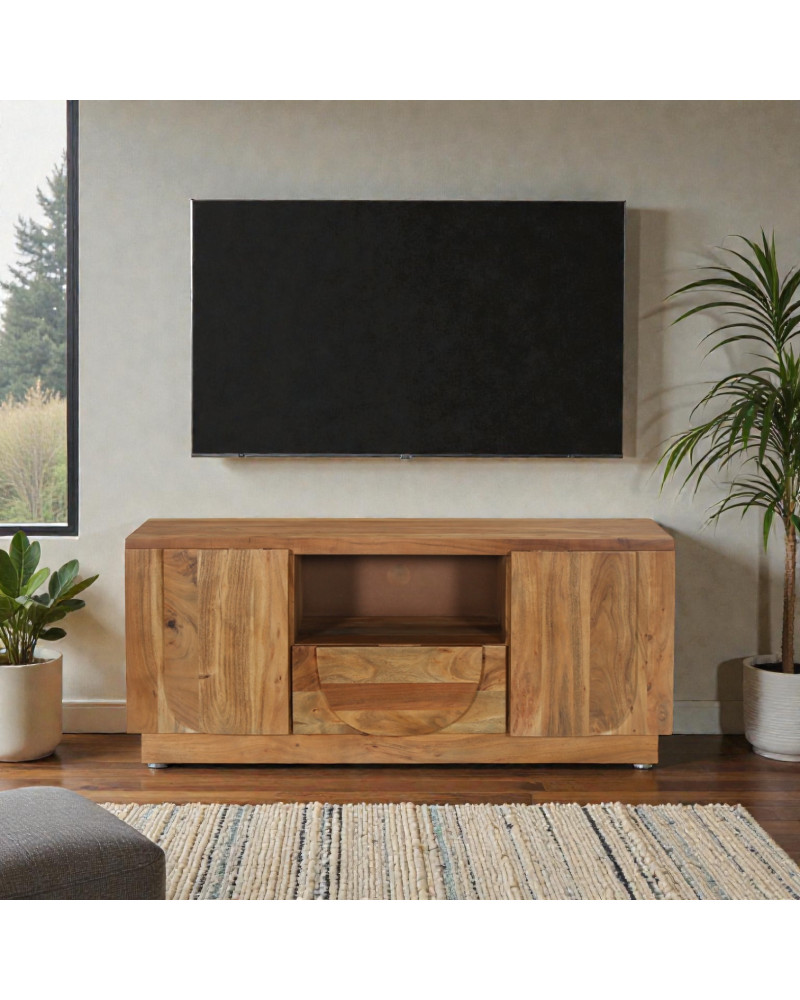TV-Board Anand aus massivem Akazienholz im modernen Wohnambiente