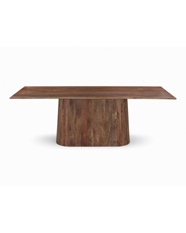 Table Armaan en bois massif de manguier avec piètement central sculptural