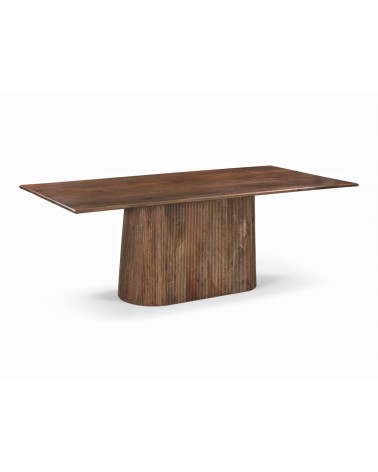Vue latérale de la table Armaan en bois massif de manguier