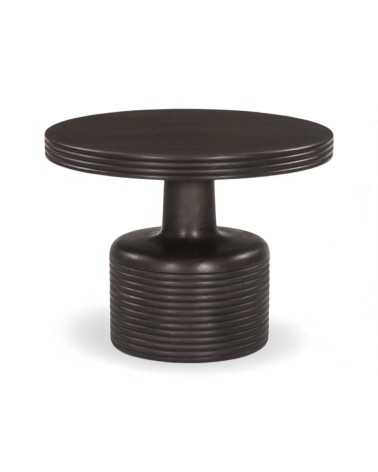 Table basse sculpturale Raghav en bois massif de manguier au design contemporain