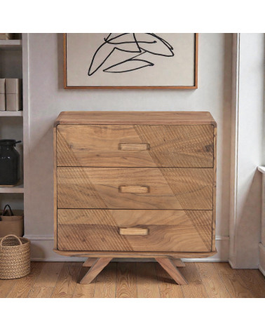 Commode en bois massif d’acacia Collection Nikhil – vue en interieur