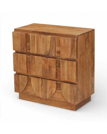 Seitenansicht der Design-Kommode Anand aus massivem Akazienholz