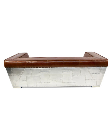 Aviator Sofa aus braunem Vintage-Leder – Rückansicht – Modell Isahia