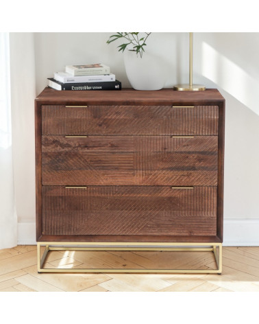 Massivholz Mango Kommode im Wohnzimmer