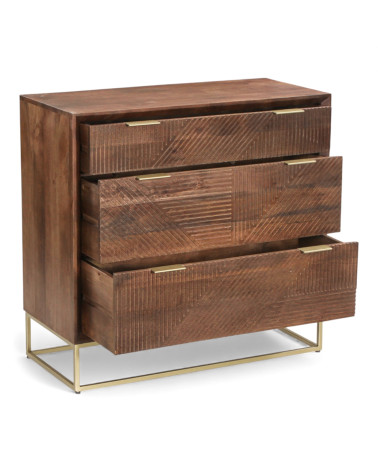 Kommode aus Mango Massivholz mit offenen Schubladen