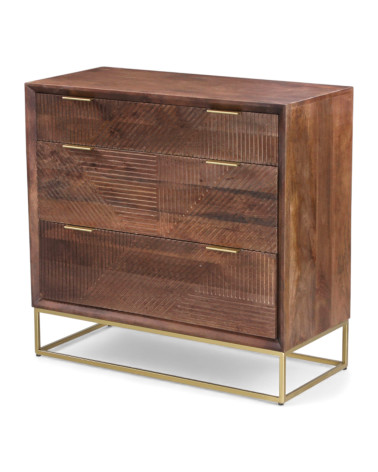 Kommode Mango Massivholz 3/4 Ansicht