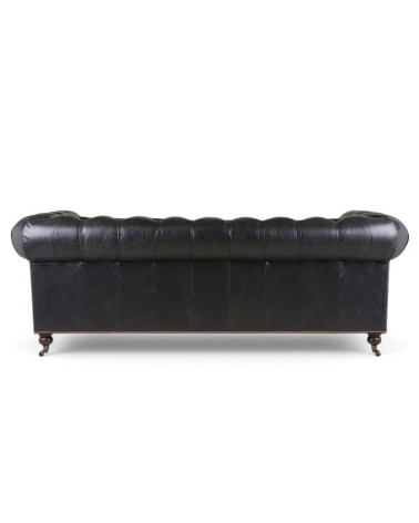 Canapé Chesterfield cuir noir vintage vue arrière – Collection The First