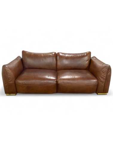 Vintage Leder Sofa Braun 3 Sitzer Bessie