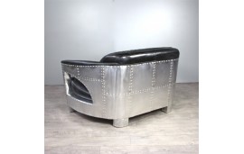 Sofa 2 Sitzer und 2 Aviator Sessel "Chuck" in Schwarze Vintage Leder