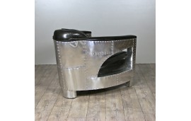 Sofa 2 Sitzer und 2 Aviator Sessel "Chuck" in Schwarze Vintage Leder