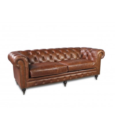 Chesterfield braun Ledersofa "The First" 