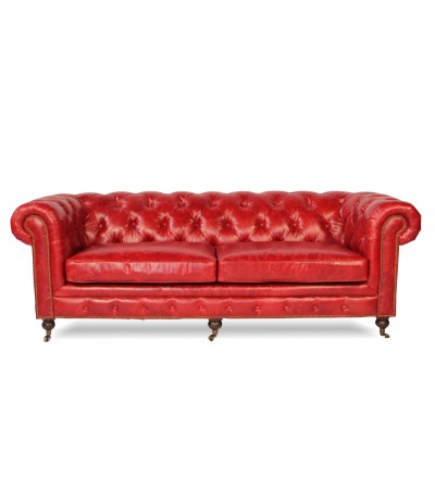 Chesterfield Rote Vintage Ledersofa "The First" 
