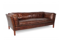 Sofa "Clive" Braun Leder 3 Plätze 
