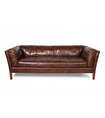 Sofa "Clive" Braun Leder 3 Plätze 