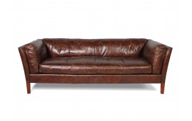 Sofa "Clive" Braun Leder 3 Plätze 