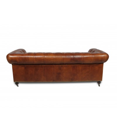 Chesterfield Ledersofa 3 sitze + 2 Aviator braun ledersessel Sessel                     