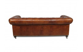Chesterfield Ledersofa 3 sitze + 2 Aviator braun ledersessel Sessel                     