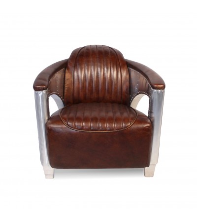 Canapé Chesterfield "The First" + 2 fauteuils  "Chuck" cuir marron