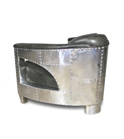 Sofa 2 Sitzer und 2 Aviator Sessel "Chuck" in Graue Vintage Leder