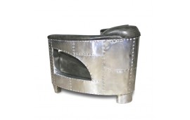 Sofa 2 Sitzer und 2 Aviator Sessel "Chuck" in Graue Vintage Leder