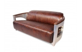 Sofa 2 Sitzer und 2 Aviator Sessel "Chuck" in Braun Vintage Leder