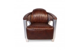 Sofa 2 Sitzer und 2 Aviator Sessel "Chuck" in Braun Vintage Leder