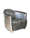 Sofa 2 Sitzer und 2 Aviator Sessel "Mermoz" in Graue Vintage Leder