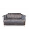 Sofa 2 Sitzer und 2 Aviator Sessel "Mermoz" in Graue Vintage Leder